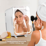 Elecwish Mini Skincare Makeup Fridge 4L/6 Can with LED Light Mirror AS010- Cooling & Heating, view 4