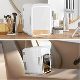 Elecwish Mini Skincare Makeup Fridge 4L/6 Can with LED Light Mirror AS010- Cooling & Heating, view 6