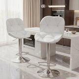 Elecwish Modern Bar Stools Set of 2,  PU Leather Adjustable Height Swivel Bar Chairs Set, 360 Rotation Counter Height Stools for Kitchen Island & Home, Comfortable Bar Stools BR8001, view 2