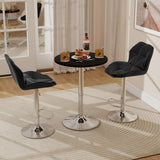 Elecwish Modern Bar Stools Set of 2,  PU Leather Adjustable Height Swivel Bar Chairs Set, 360 Rotation Counter Height Stools for Kitchen Island & Home, Comfortable Bar Stools BR8001, view 3