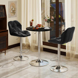 Elecwish Modern Bar Stools Set of 2,  PU Leather Adjustable Height Swivel Bar Chairs Set, 360 Rotation Counter Height Stools for Kitchen Island & Home, Comfortable Bar Stools BR8001, view 4