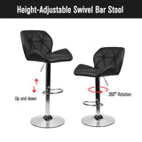 Elecwish Modern Bar Stools Set of 2,  PU Leather Adjustable Height Swivel Bar Chairs Set, 360 Rotation Counter Height Stools for Kitchen Island & Home, Comfortable Bar Stools BR8001, view 5