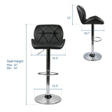 Elecwish Modern Bar Stools Set of 2,  PU Leather Adjustable Height Swivel Bar Chairs Set, 360 Rotation Counter Height Stools for Kitchen Island & Home, Comfortable Bar Stools BR8001, view 6
