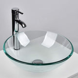 Elecwish Clear Tempered  Glass Round Vessel Sink BA20061, view 2