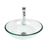 Elecwish Clear Tempered  Glass Round Vessel Sink BA20061, view 3