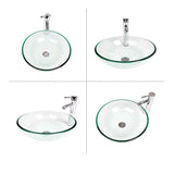 Elecwish Clear Tempered  Glass Round Vessel Sink BA20061, view 5
