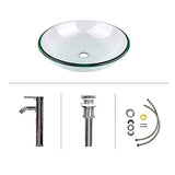Elecwish Clear Tempered  Glass Round Vessel Sink BA20061, view 6
