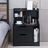 Elecwish Nightstand with Charging Station IF014, view 2