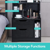 Elecwish Nightstand with Charging Station IF014, view 6