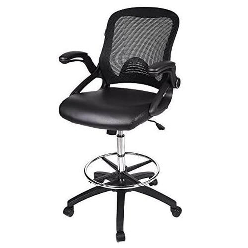 Elecwish Office Drafting Chair with Flip-up Armrests Black OC101