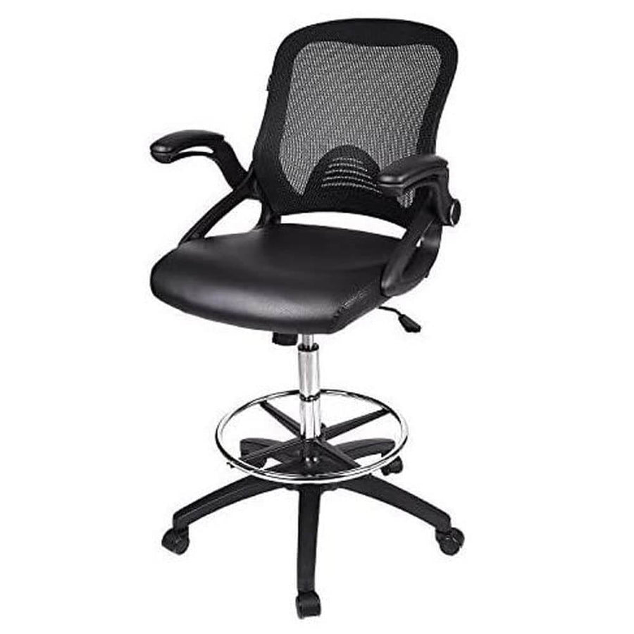Elecwish Office Drafting Chair with Flip-up Armrests Black OC101