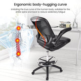 Elecwish Office Drafting Chair with Flip-up Armrests Black OC101, view 2