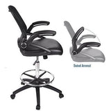 Elecwish Office Drafting Chair with Flip-up Armrests Black OC101, view 5