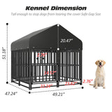 Elecwish Outdoor Dog Kennel with Double Safety Locks, 49''x47''x51'' Heavy Duty Dog Enclosure with UV-Resistant Waterproof Roof, Welded Wire Steel PG8001, view 2