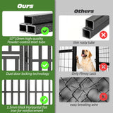 Elecwish Outdoor Dog Kennel with Double Safety Locks, 49''x47''x51'' Heavy Duty Dog Enclosure with UV-Resistant Waterproof Roof, Welded Wire Steel PG8001, view 4