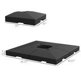 ELECWISH Outsunny 4-Piece Cantilever Patio Umbrella Base - Water/Sand Fillable, 264 lbs Capacity, Black, view 3