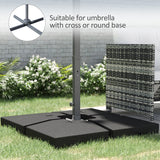 ELECWISH Outsunny 4-Piece Cantilever Patio Umbrella Base - Water/Sand Fillable, 264 lbs Capacity, Black, view 6
