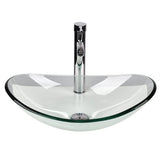 Elecwish Oval Glass Vessel Sink BG007, view 2