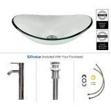 Elecwish Oval Glass Vessel Sink BG007, view 5