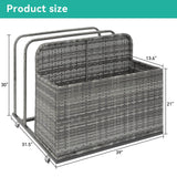Elecwish Pool Float Storage Box Outdoor Rolling Poolside Storage Basket Organizer for Patio PE Rattan Pool Caddy with Wheels for Cushions, Floaties, Noodles, Life Vests, Beach Balls, Toys IF150, view 2