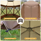 Elecwish Pop Up Canopy Tent 6 Person Instant 10 x 10 ft Outdoor Mesh Screen Camping Gazebo Portable Shelter with Portable Carry Bag for Outdoor Camping, Beach, Picnic, Lawn and Backyard OD017, view 3