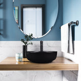 Elecwish Black Round Ceramic Vessel Sink HW1123, view 2
