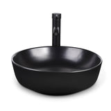 Elecwish Black Round Ceramic Vessel Sink HW1123, view 4