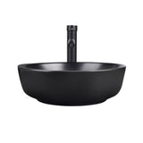 Elecwish Black Round Ceramic Vessel Sink HW1123, view 5