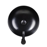 Elecwish Black Round Ceramic Vessel Sink HW1123, view 6