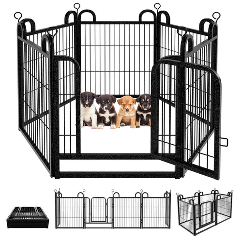 Elecwish Puppy Playpen Small Dog Fence 24in High-6 Panels and 8 Panels PS770 PS773