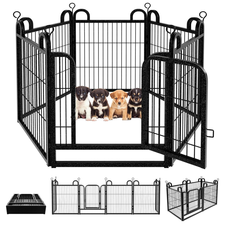 Elecwish Puppy Playpen Small Dog Fence 24in High-6 Panels and 8 Panels PS770 PS773