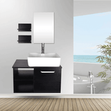 Elecwish Rectangle Ceramic Bathroom Vessel Sink with Pop Up Drain HW1097, view 2