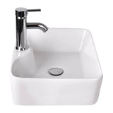 Elecwish Rectangle Ceramic Bathroom Vessel Sink with Pop Up Drain HW1097, view 3