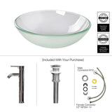 Elecwish Round Sleek Frosted Glass Vessel Sink BA20103, view 4