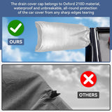 Elecwish RV Cover, Travel Trailer Cover 300D Oxford, Fits 24-27ft RV Heavy Duty, Camper Cover Waterproof, Windproof, Tearproof, with Jack Cover, 4 Tire Covers, Silver, view 5