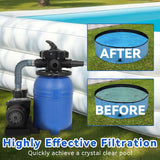 Elecwish 10" Sand Filter Pump for Above Ground Pool, 550W Pool Pump with 6-Way Multi-Port Valve,Pressure Gauge and Strainer Basket, view 2