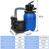 Elecwish 10" Sand Filter Pump for Above Ground Pool, 550W Pool Pump with 6-Way Multi-Port Valve,Pressure Gauge and Strainer Basket, view 4