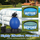 Elecwish Sand Filter Pump for Above Ground Pool, 550W Sand Pump with 6-Way Multi-Port Valve,Pressure Gauge and Strainer Basket, Easy Installation, Blue, view 4