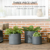 ELECWISH Set of 3 MgO Outdoor Planters with Drainage Holes - Stackable, UV-Resistant, view 2
