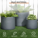 ELECWISH Set of 3 MgO Outdoor Planters with Drainage Holes - Stackable, UV-Resistant, view 5