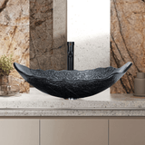 Elecwish Silver Leaf Shaped Bathroom Sink-BA008, view 3