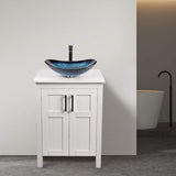 Elecwish White Finish Bathroom Vanity and Sink Set HW1120-WH, view 2