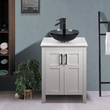 Elecwish White Finish Bathroom Vanity and Sink Set HW1120-WH, view 3