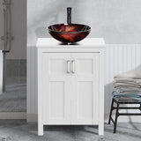 Elecwish White Finish Bathroom Vanity and Sink Set HW1120-WH, view 4