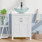 Elecwish White Finish Bathroom Vanity and Sink Set HW1120-WH, view 5