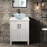 Elecwish White Finish Bathroom Vanity and Sink Set HW1120-WH, view 6