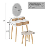 Elecwish Small Makeup Vanity Desk with Lights, Compact Vanity Desk with Adjustable Brightness Mirror for Small Spaces, Dressing Table with Drawers and Storage Shelves IF041, view 6