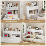 Elecwish Small Storage Cabinet Tall Nightstand for Narrow Space with Drawers Modern White and Skinny Corner Cabinet for Sofa Living Room Couch Bedroom IF164, view 3
