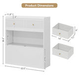 Elecwish Small Storage Cabinet Tall Nightstand for Narrow Space with Drawers Modern White and Skinny Corner Cabinet for Sofa Living Room Couch Bedroom IF164, view 5