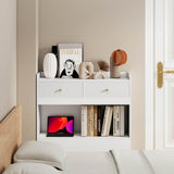 Elecwish Small Storage Cabinet Tall Nightstand for Narrow Space with Drawers Modern White and Skinny Corner Cabinet for Sofa Living Room Couch Bedroom IF164, view 6